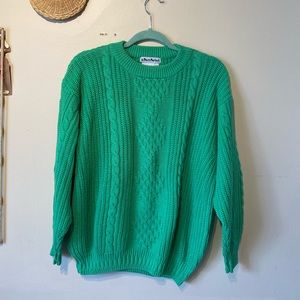 Vintage Green Cable Knit Sweater